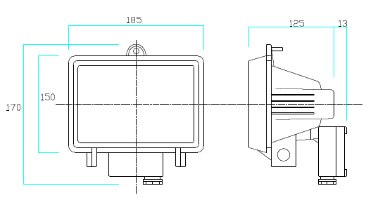 赤外線投光器外形寸法/オプトデバイス研究所